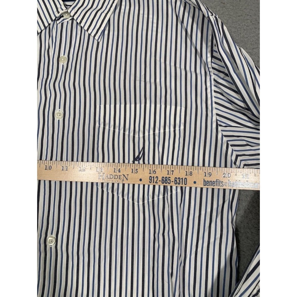4 Men's Button Down Shirts Striped Collared Nautica Cremieux Large L Business - Picture 5 of 16